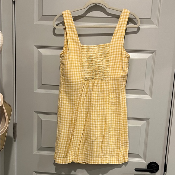 Yellow Gingham Square Neck Mini Dress - Picture 4 of 7